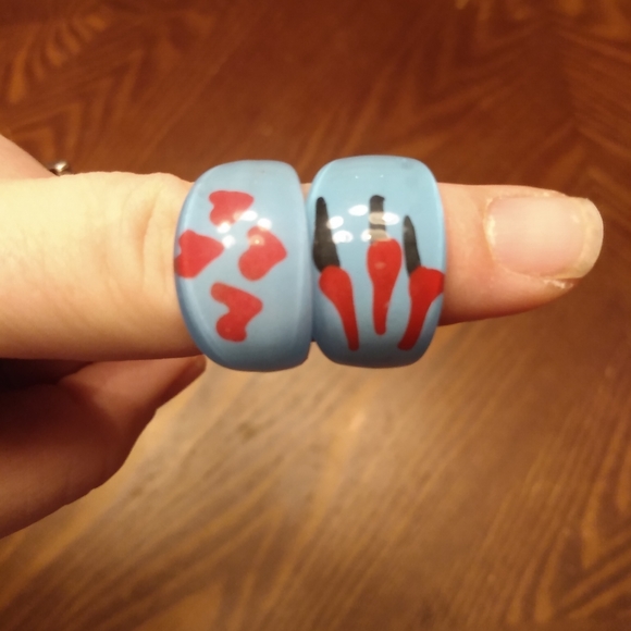 Blue Acrylic Rings - Picture 2 of 2